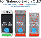 amFilm - Protector de pantalla de vidrio templado compatible con Nintendo Switch OLED modelo 2021 (paquete de 3)
